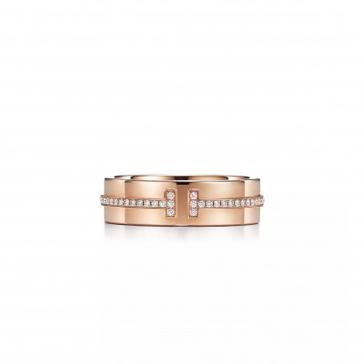 TIFFANY T WIDE DIAMOND RINGIN ROSE GOLD 60151034